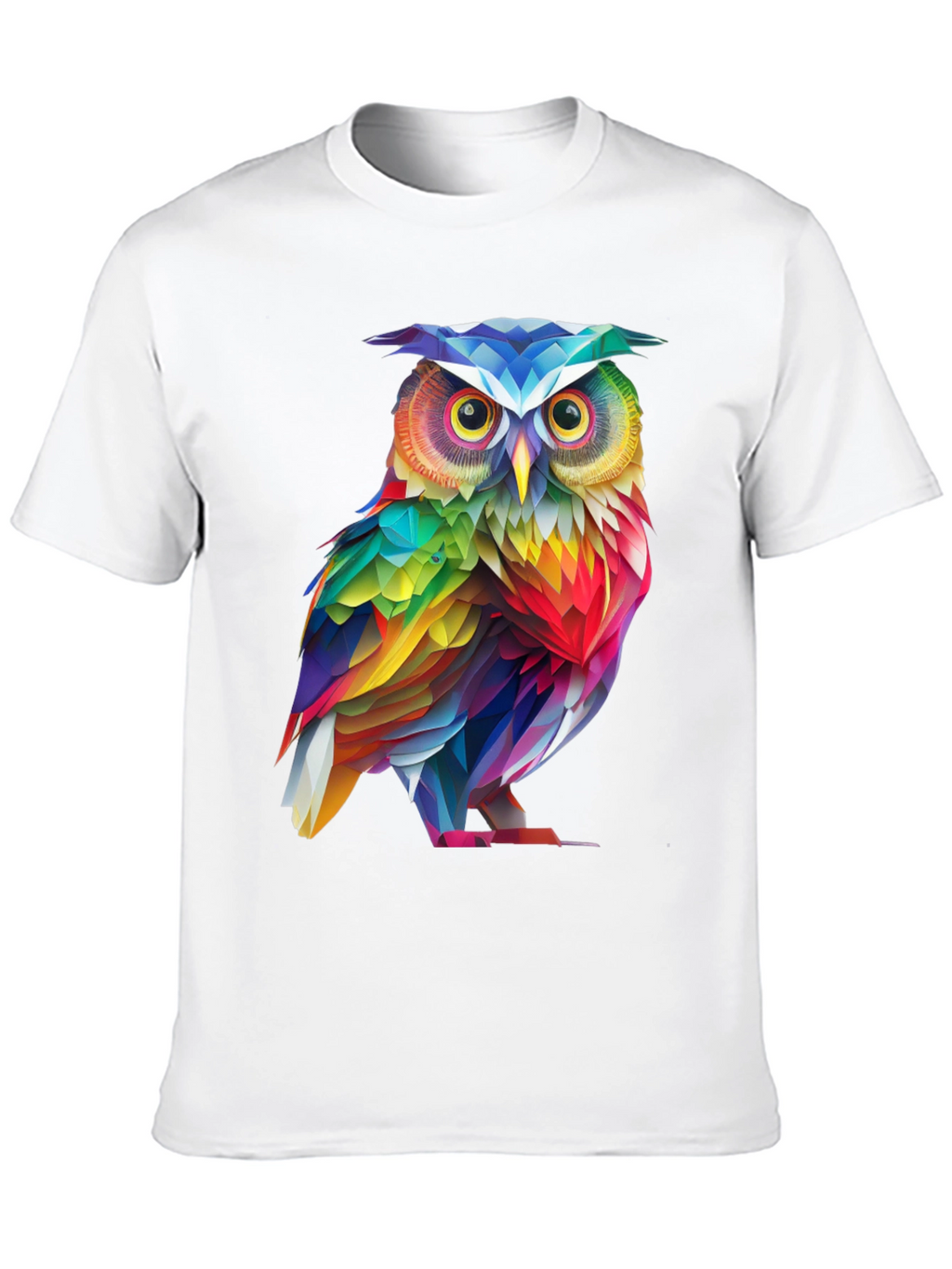 Rainbow Owl Graphic Tee - Mens Black T-Shirt