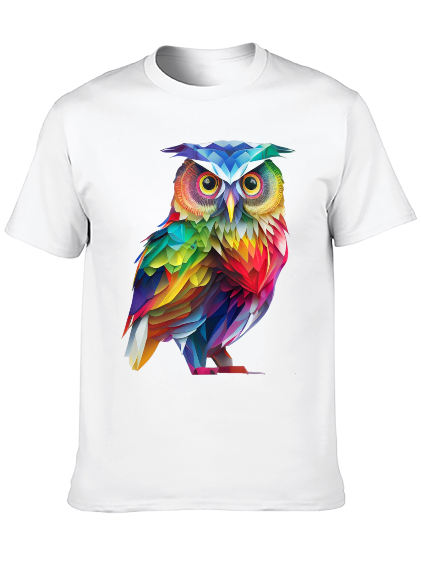 Rainbow Owl Graphic Tee - Mens Black T-Shirt