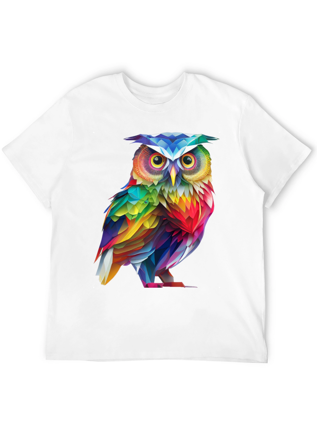 Rainbow Owl Graphic Tee - Mens Black T-Shirt