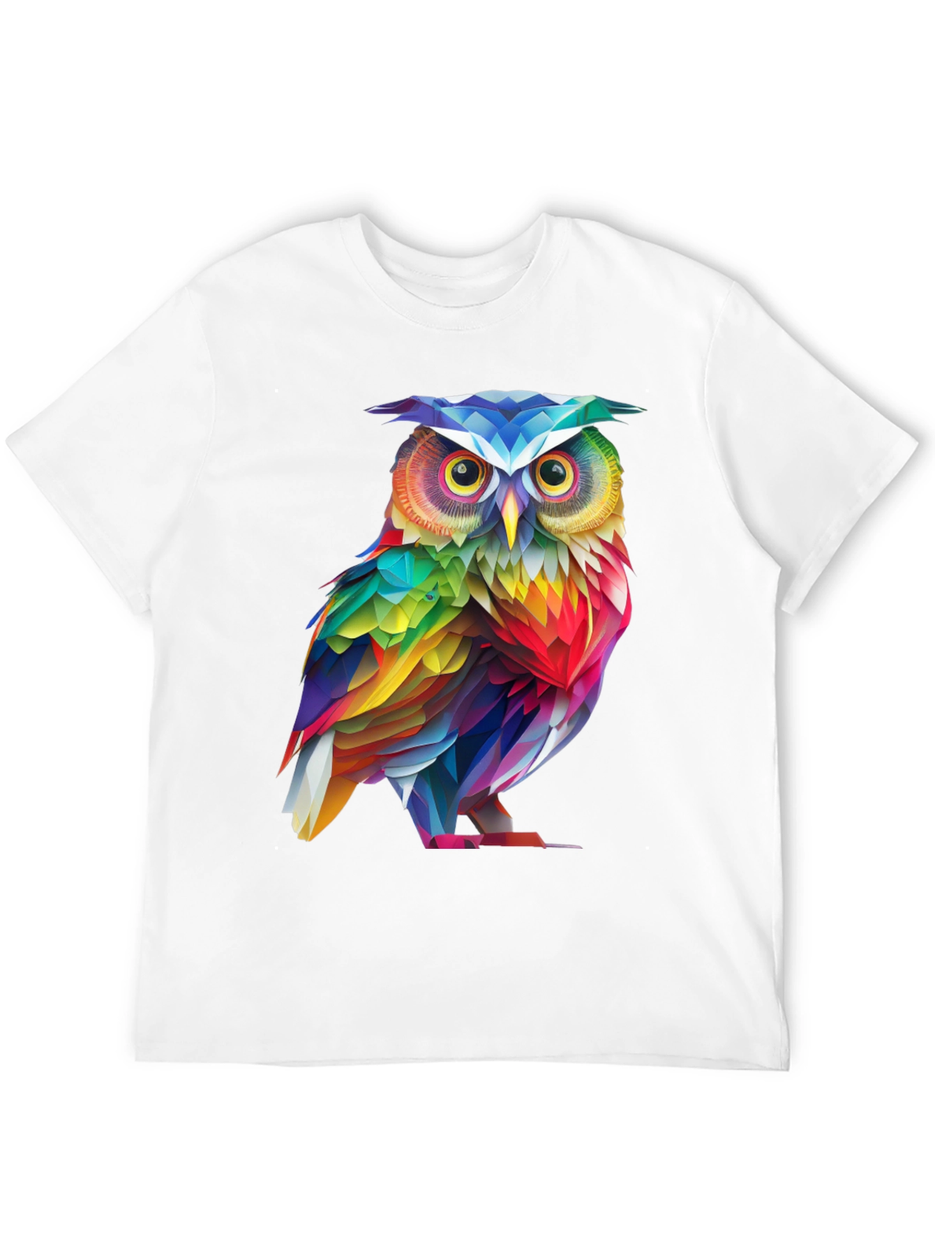 Rainbow Owl Graphic Tee - Mens Black T-Shirt