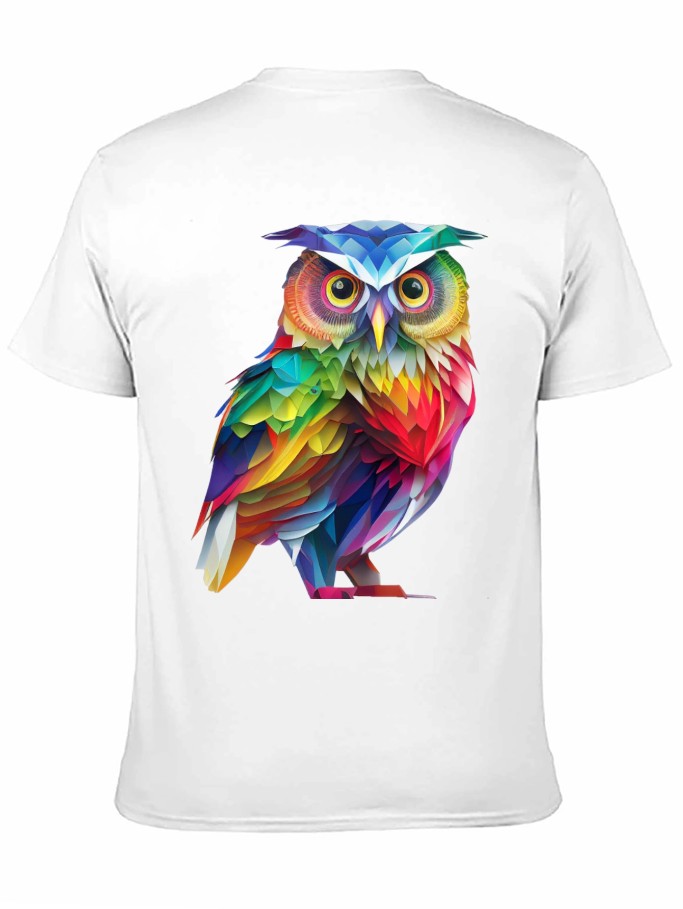 Rainbow Owl Graphic Tee - Mens Black T-Shirt