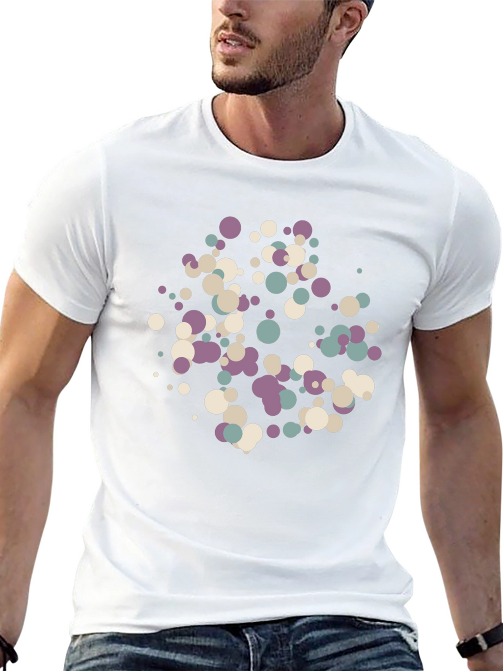 Modern Dots Black T-Shirt