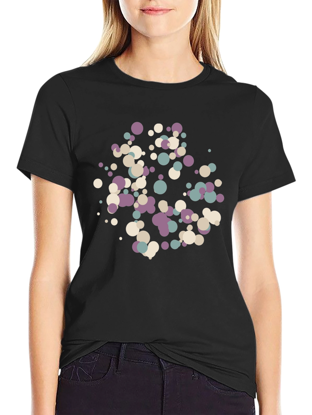 Modern Dots Black T-Shirt