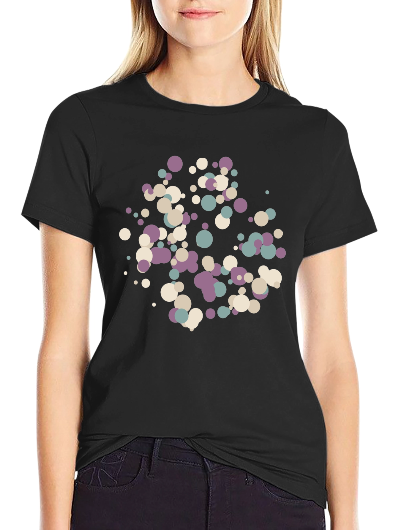 Modern Dots Black T-Shirt