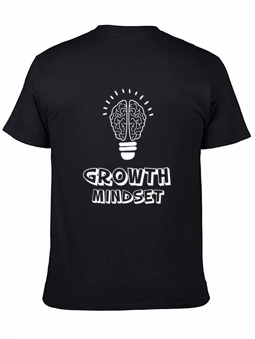 Growth Mindset Brain Bulb Black T-Shirt