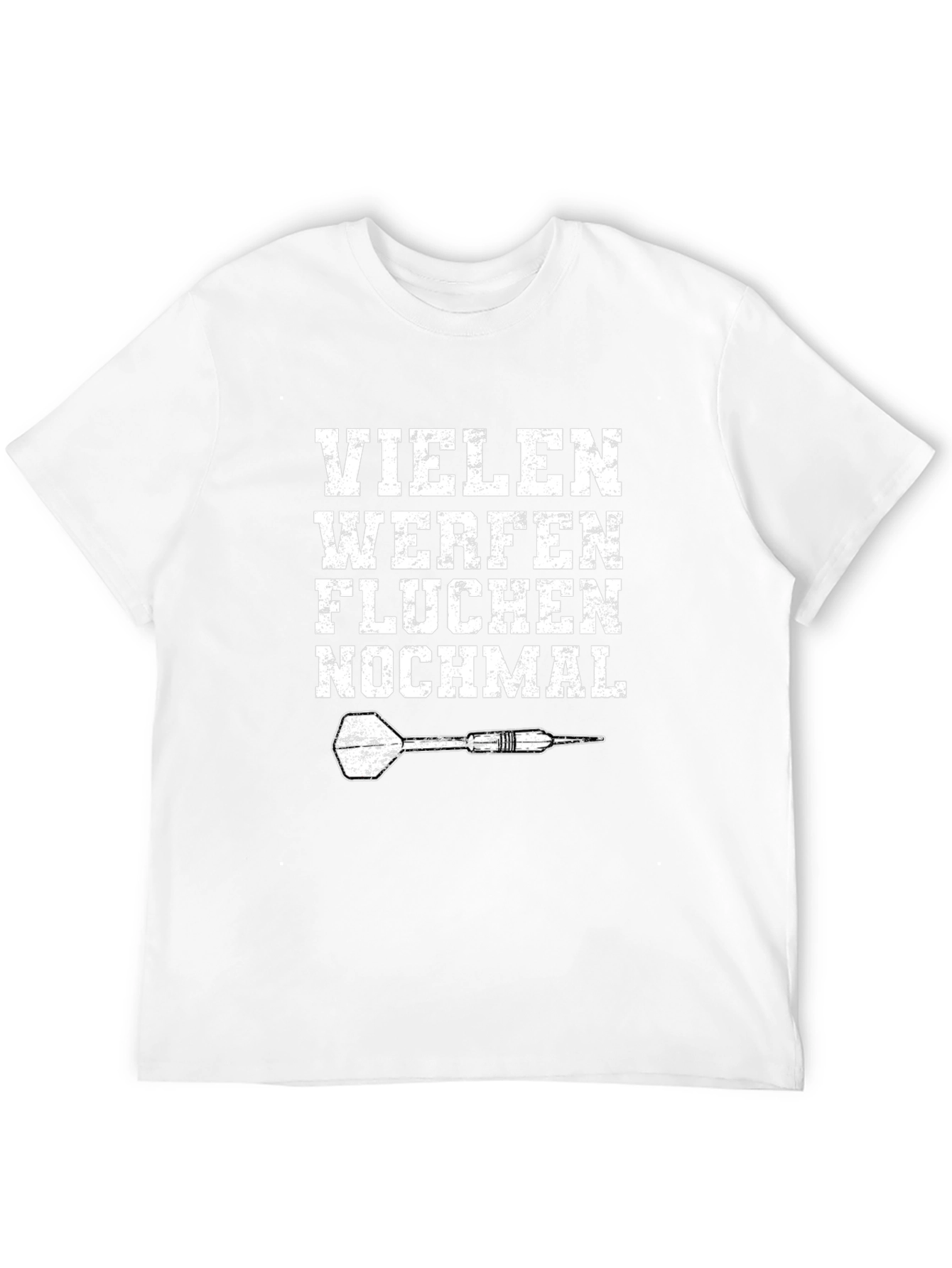 Funny German Dart Player T-Shirt - Viele Werfen Fluchen