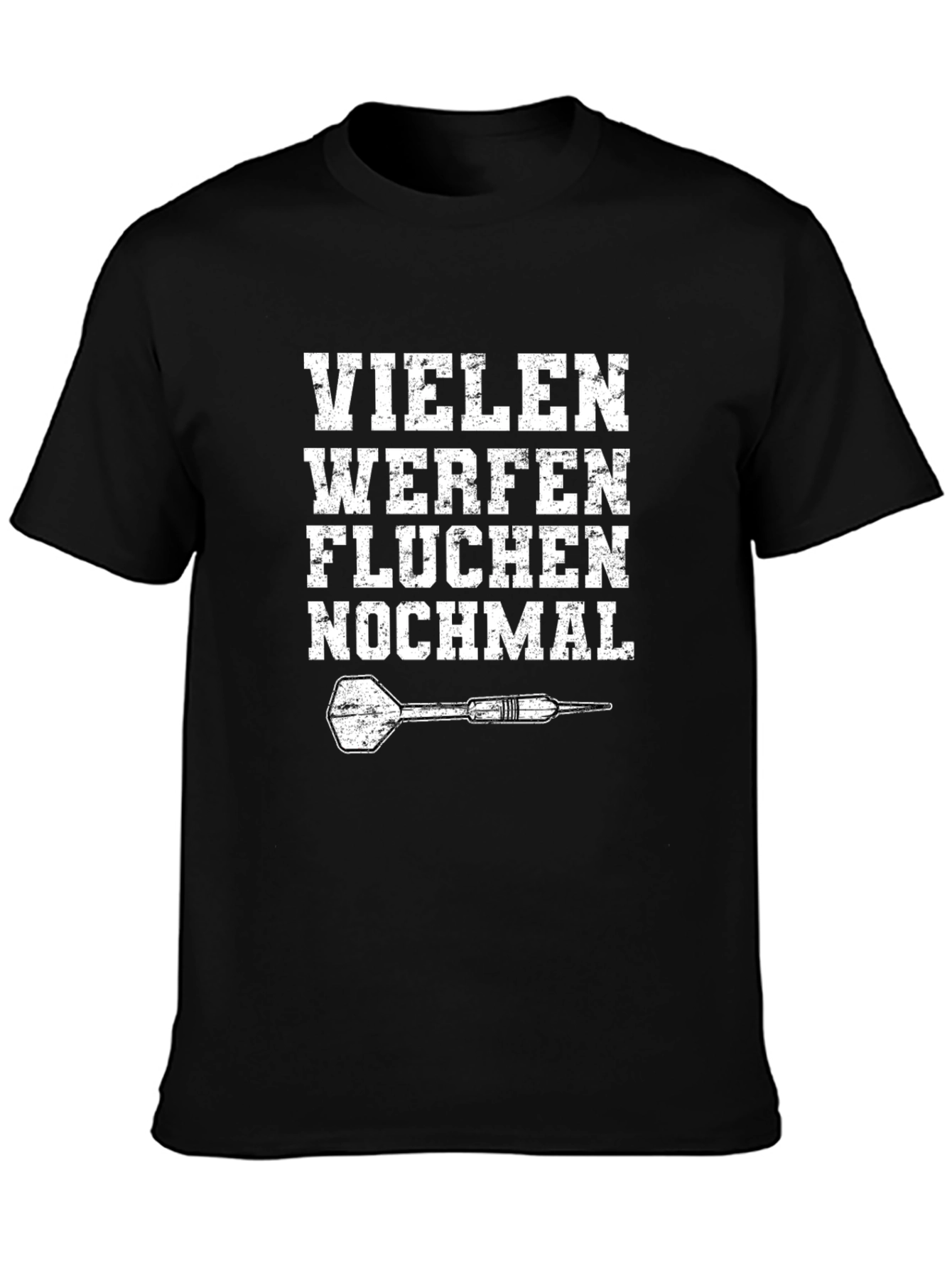 Funny German Dart Player T-Shirt - Viele Werfen Fluchen