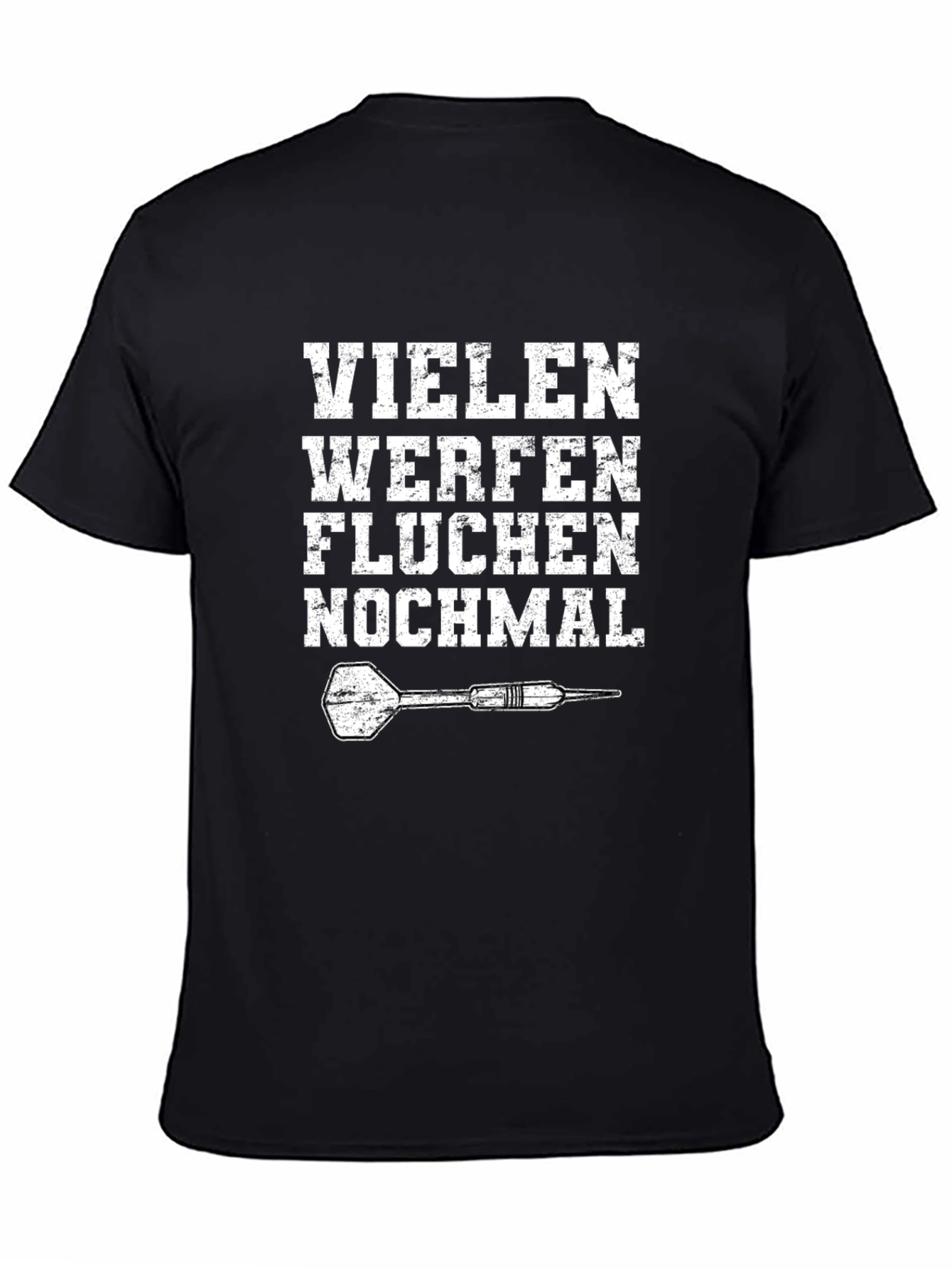 Funny German Dart Player T-Shirt - Viele Werfen Fluchen
