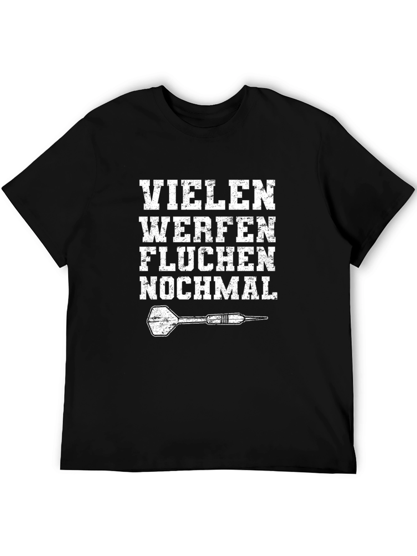 Funny German Dart Player T-Shirt - Viele Werfen Fluchen