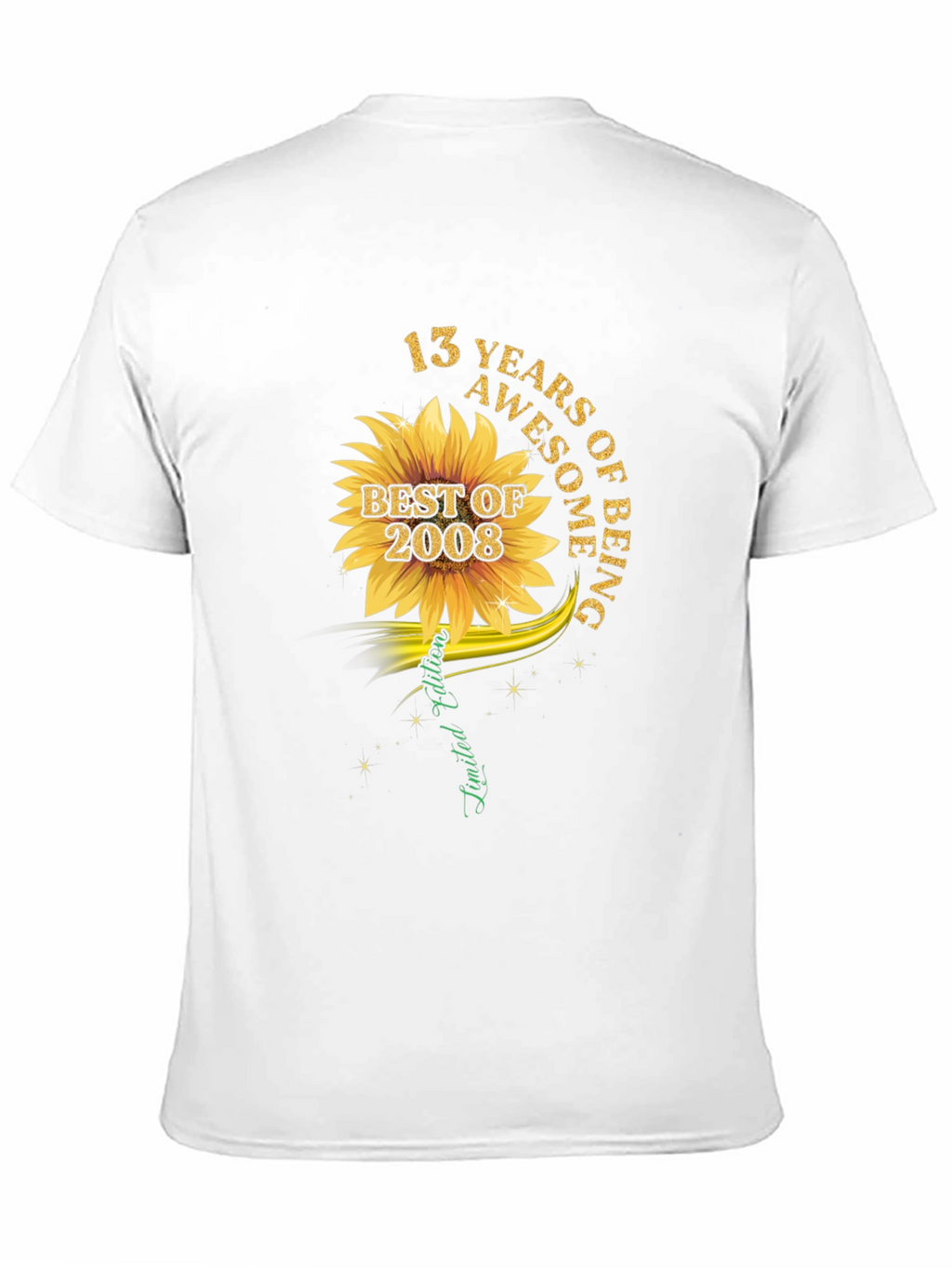 13 Years Awesome Sunflower Graphic T-Shirt