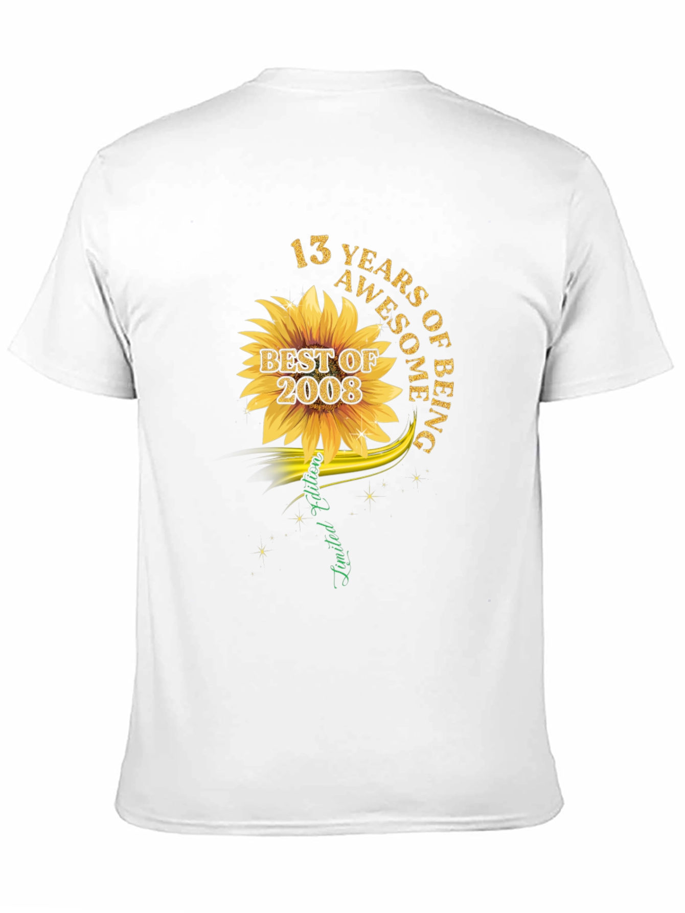 13 Years Awesome Sunflower Graphic T-Shirt