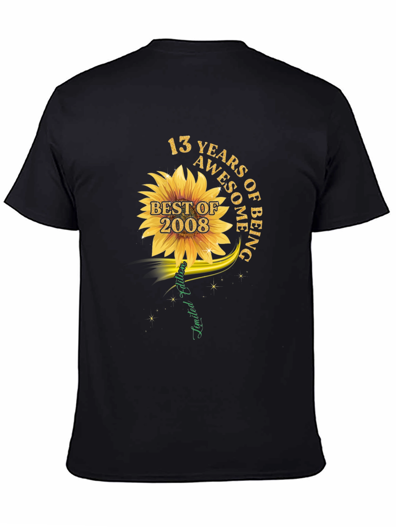 13 Years Awesome Sunflower Graphic T-Shirt