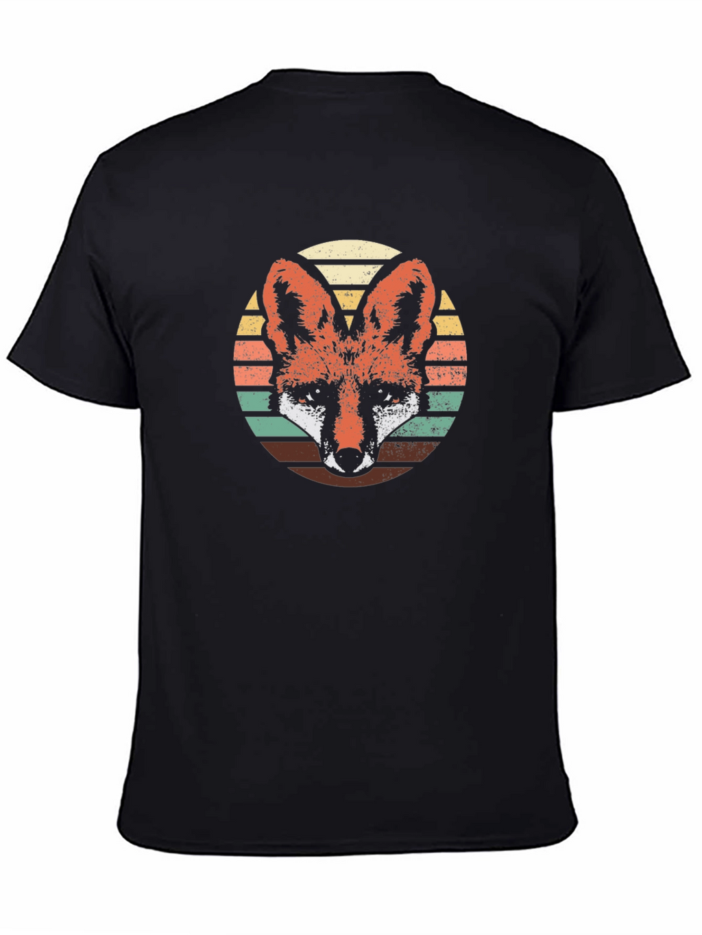 Retro Fox Graphic Tee - Black