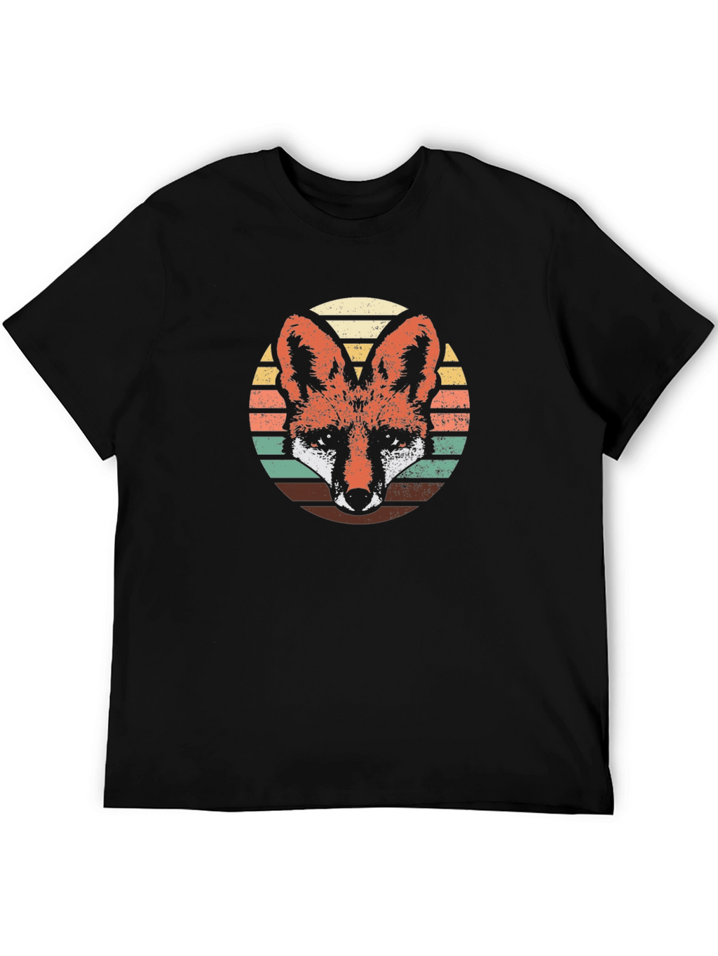 Retro Fox Graphic Tee - Black