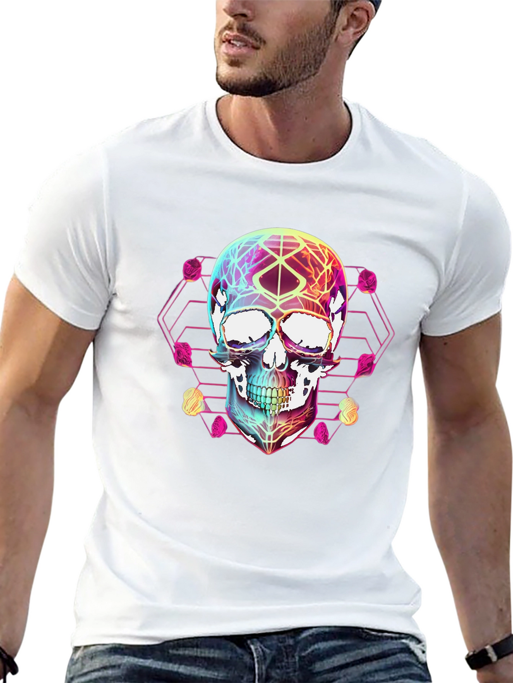 Geometric Skull Graphic T-Shirt