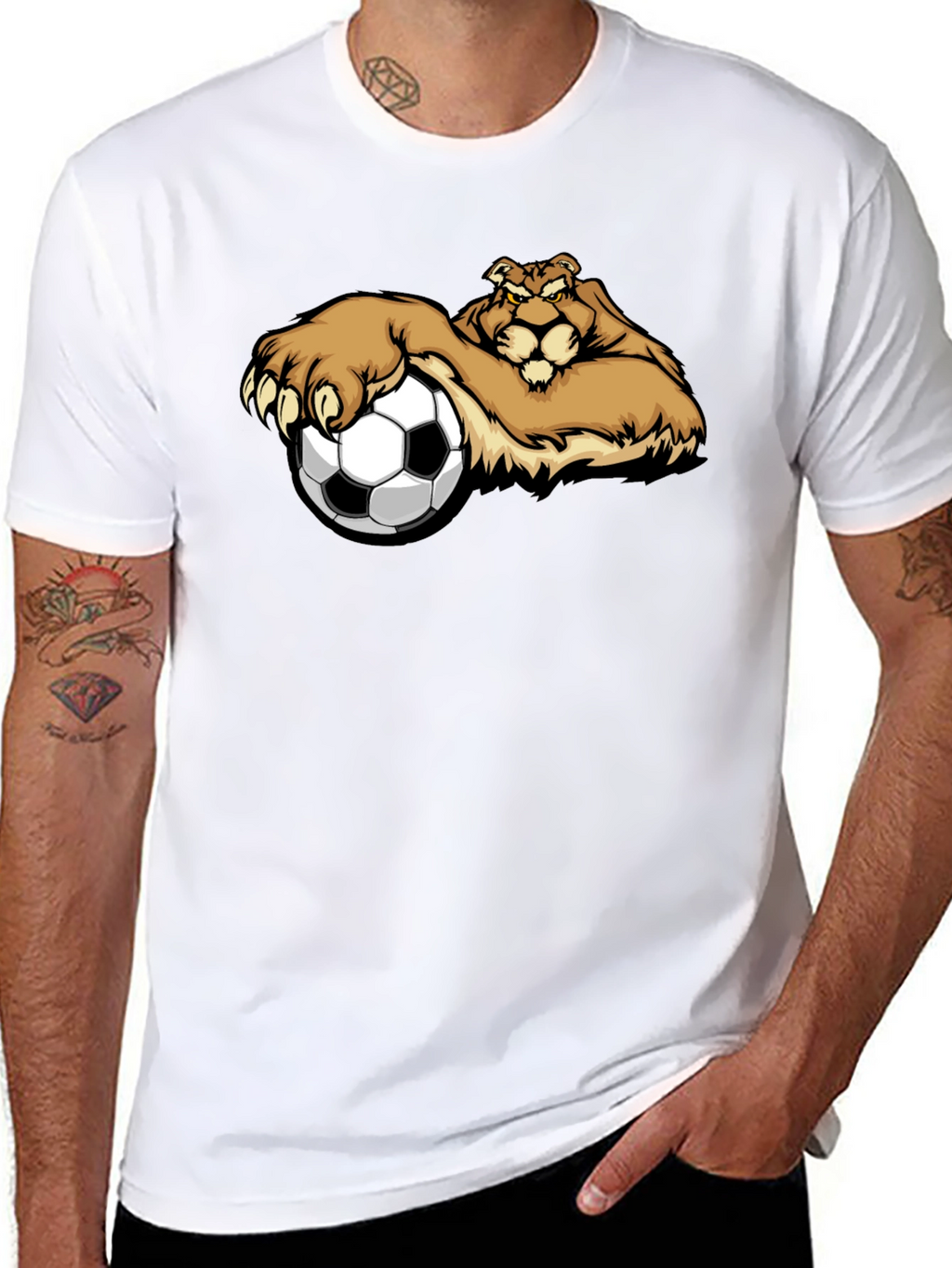 Lion Soccer T-Shirt - Unique Graphic Tee