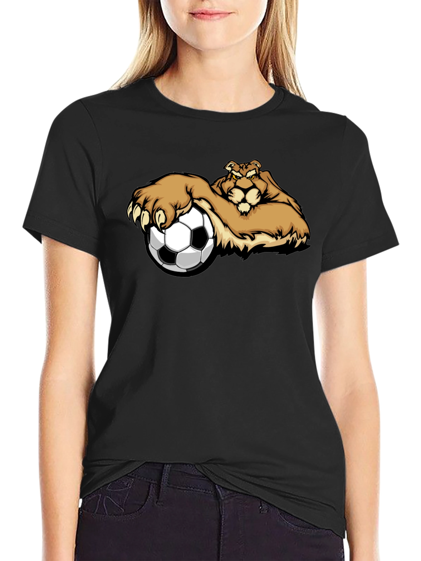 Lion Soccer T-Shirt - Unique Graphic Tee