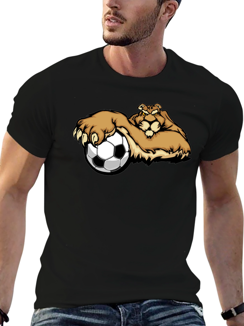 Lion Soccer T-Shirt - Unique Graphic Tee