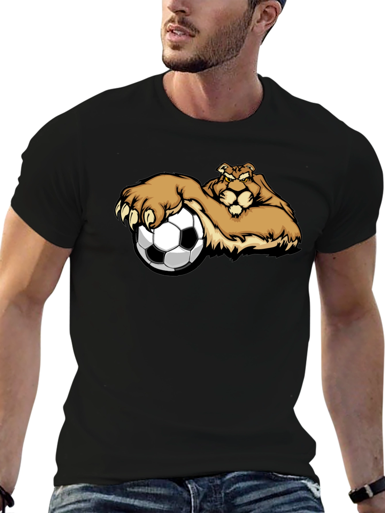 Lion Soccer T-Shirt - Unique Graphic Tee