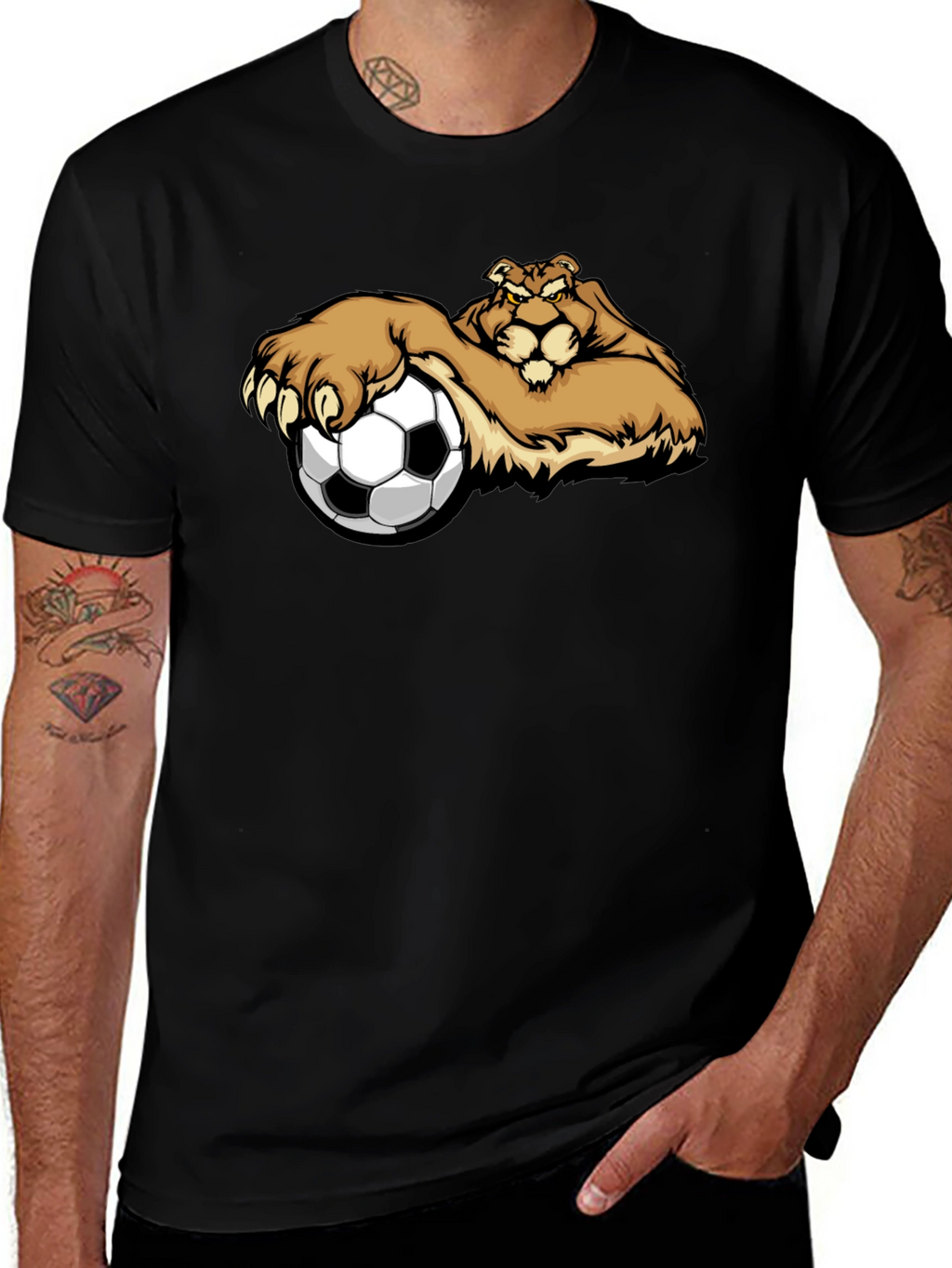 Lion Soccer T-Shirt - Unique Graphic Tee