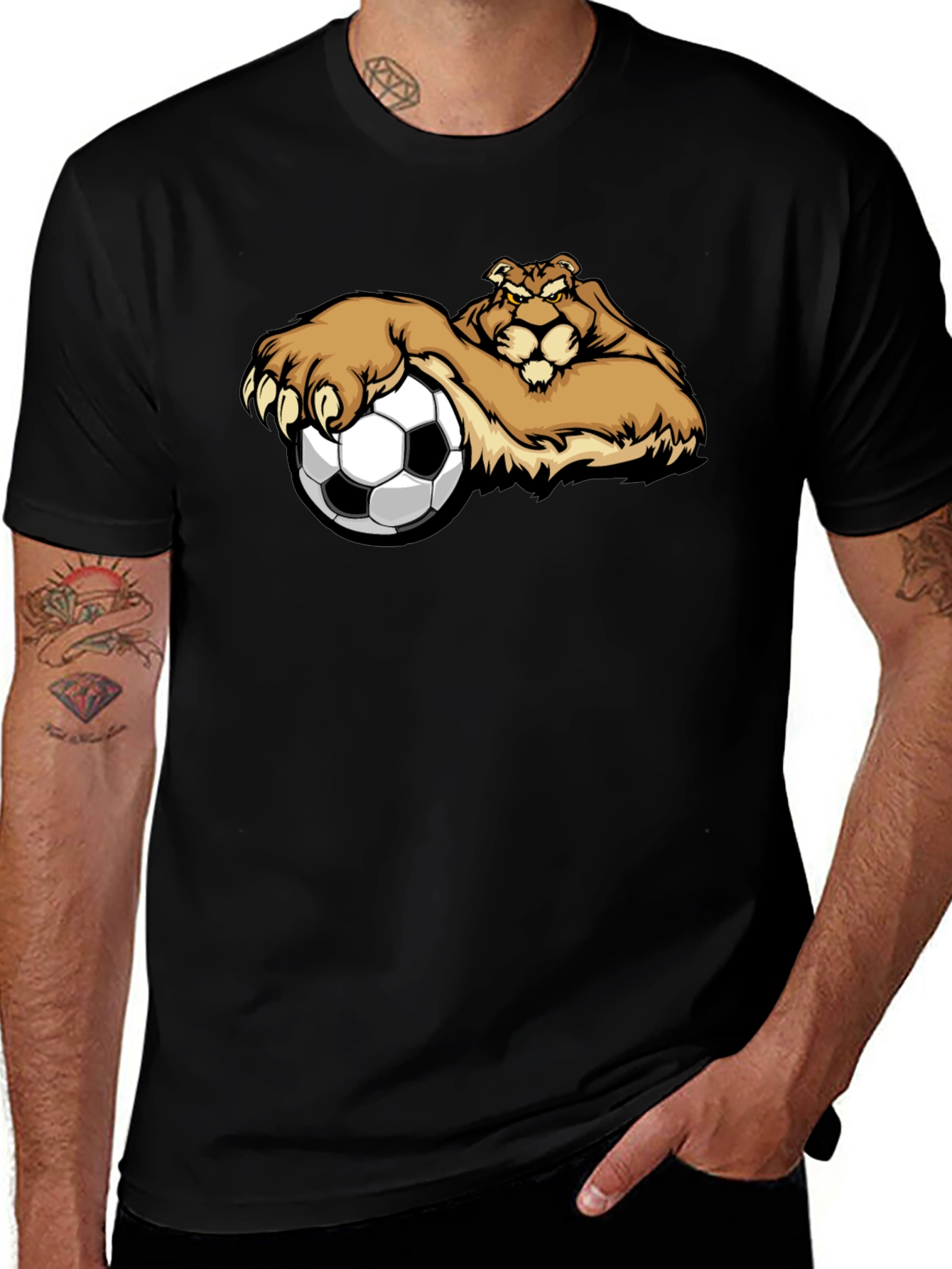 Lion Soccer T-Shirt - Unique Graphic Tee