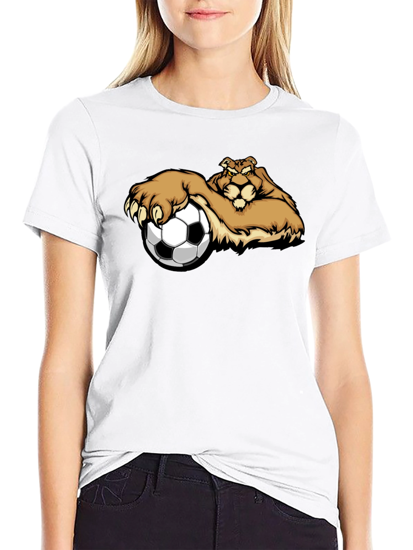 Lion Soccer T-Shirt - Unique Graphic Tee