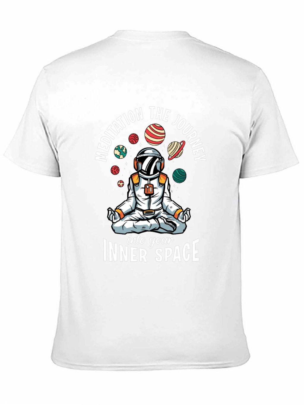 Meditating Astronaut Black T-Shirt