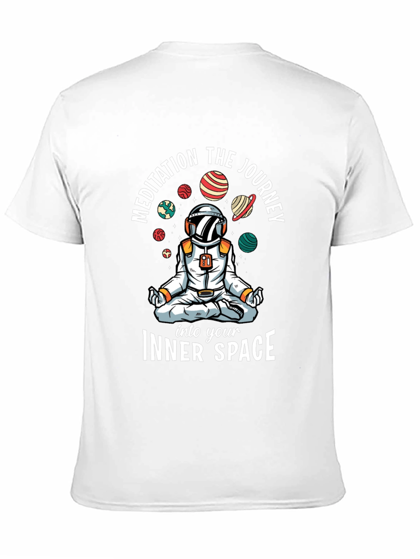 Meditating Astronaut Black T-Shirt