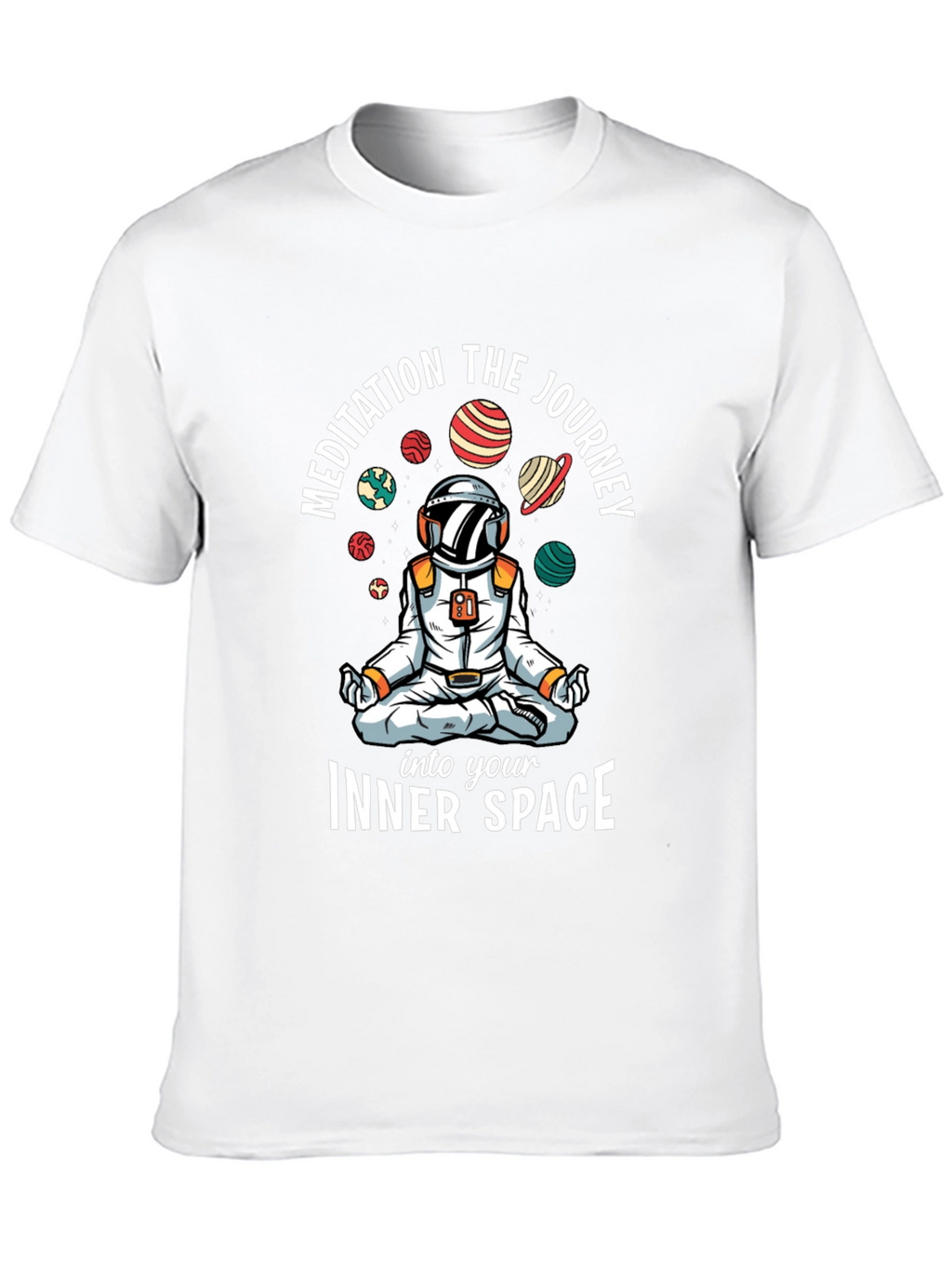 Meditating Astronaut Black T-Shirt