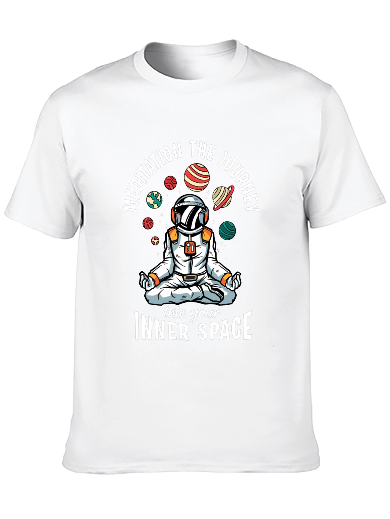 Meditating Astronaut Black T-Shirt