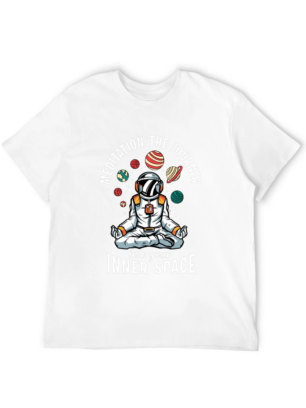 Meditating Astronaut Black T-Shirt