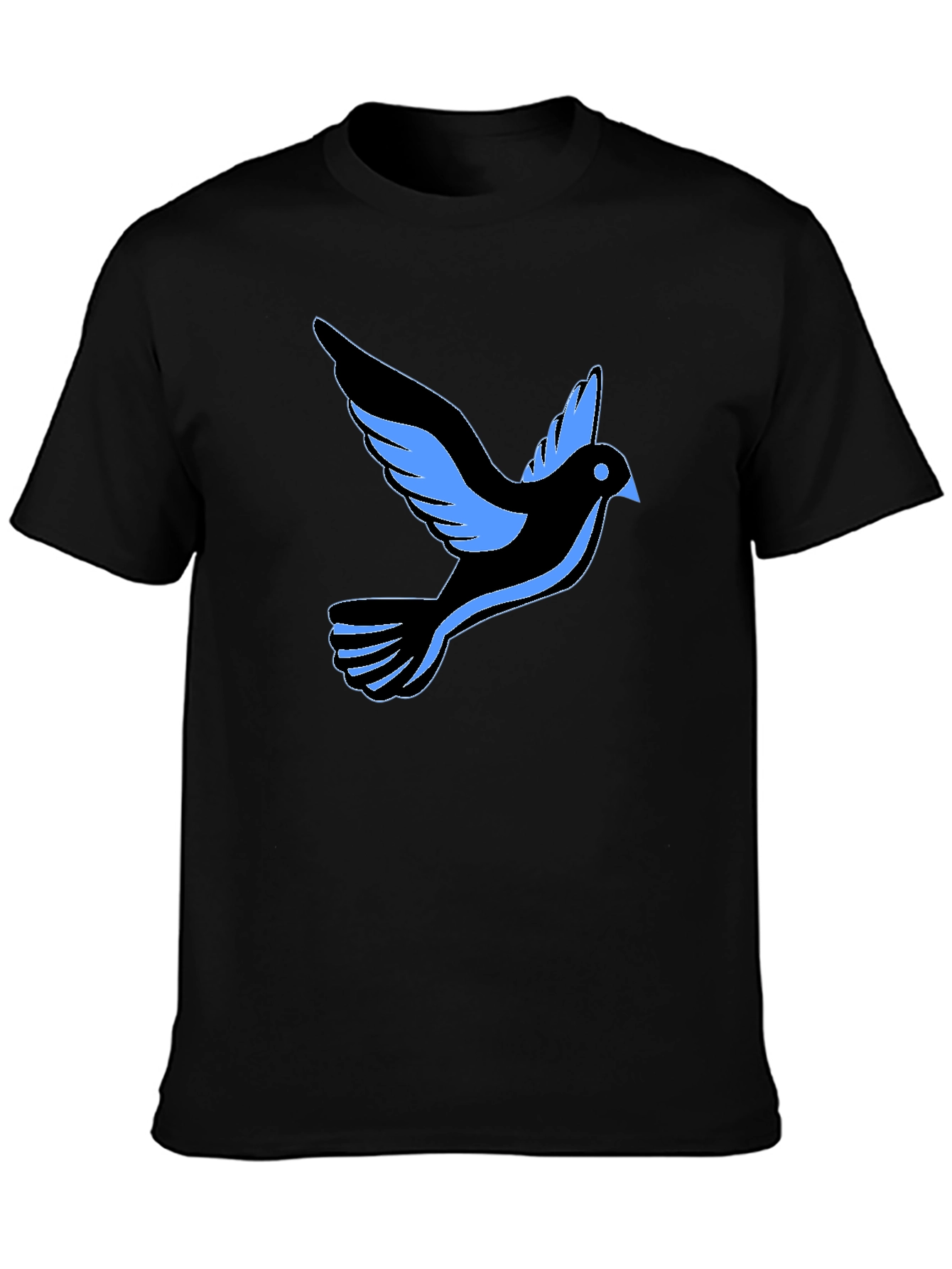 Black T-Shirt with Dove Graphic