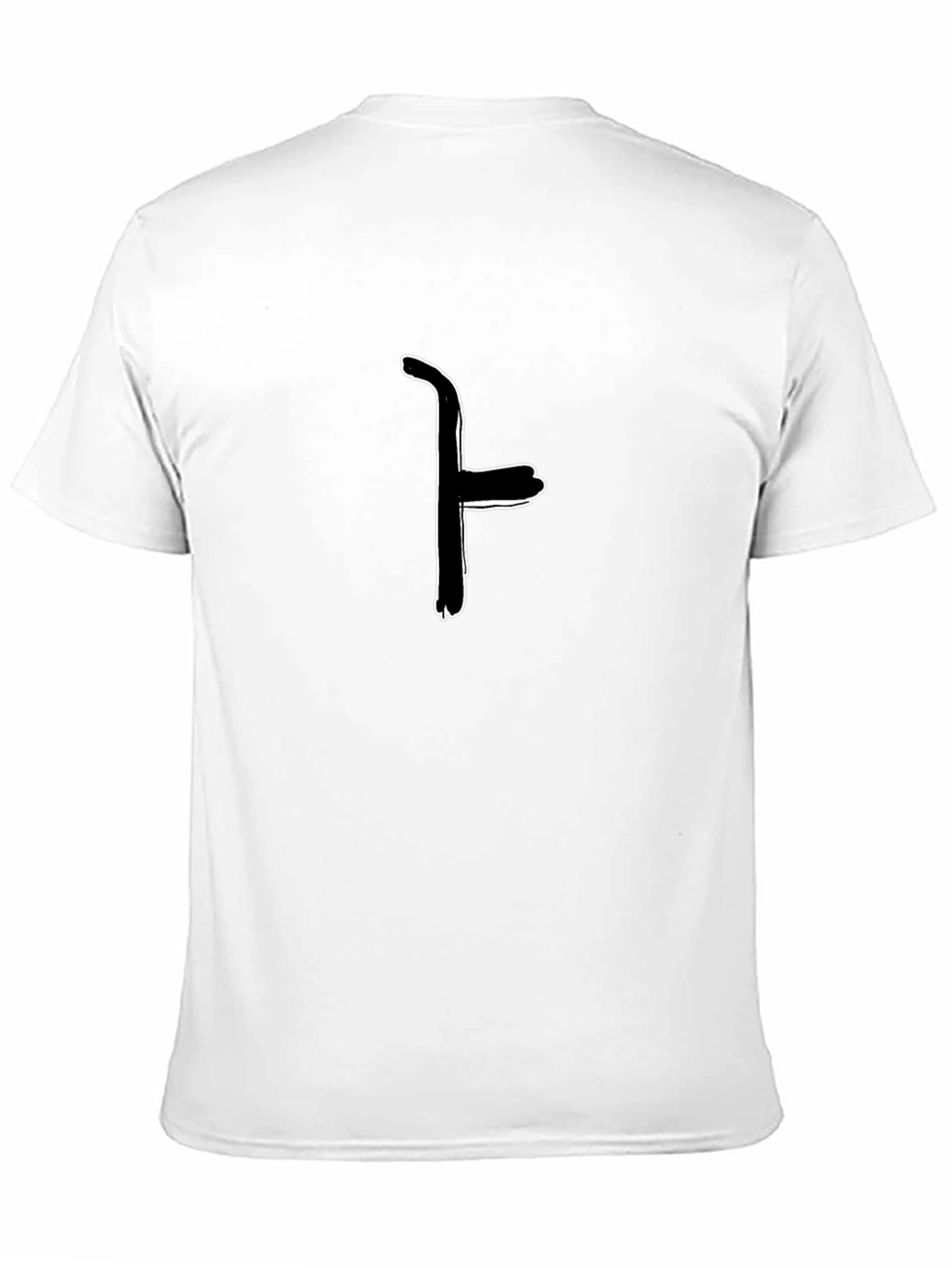 Black T-Shirt with Abstract Brushstroke Design