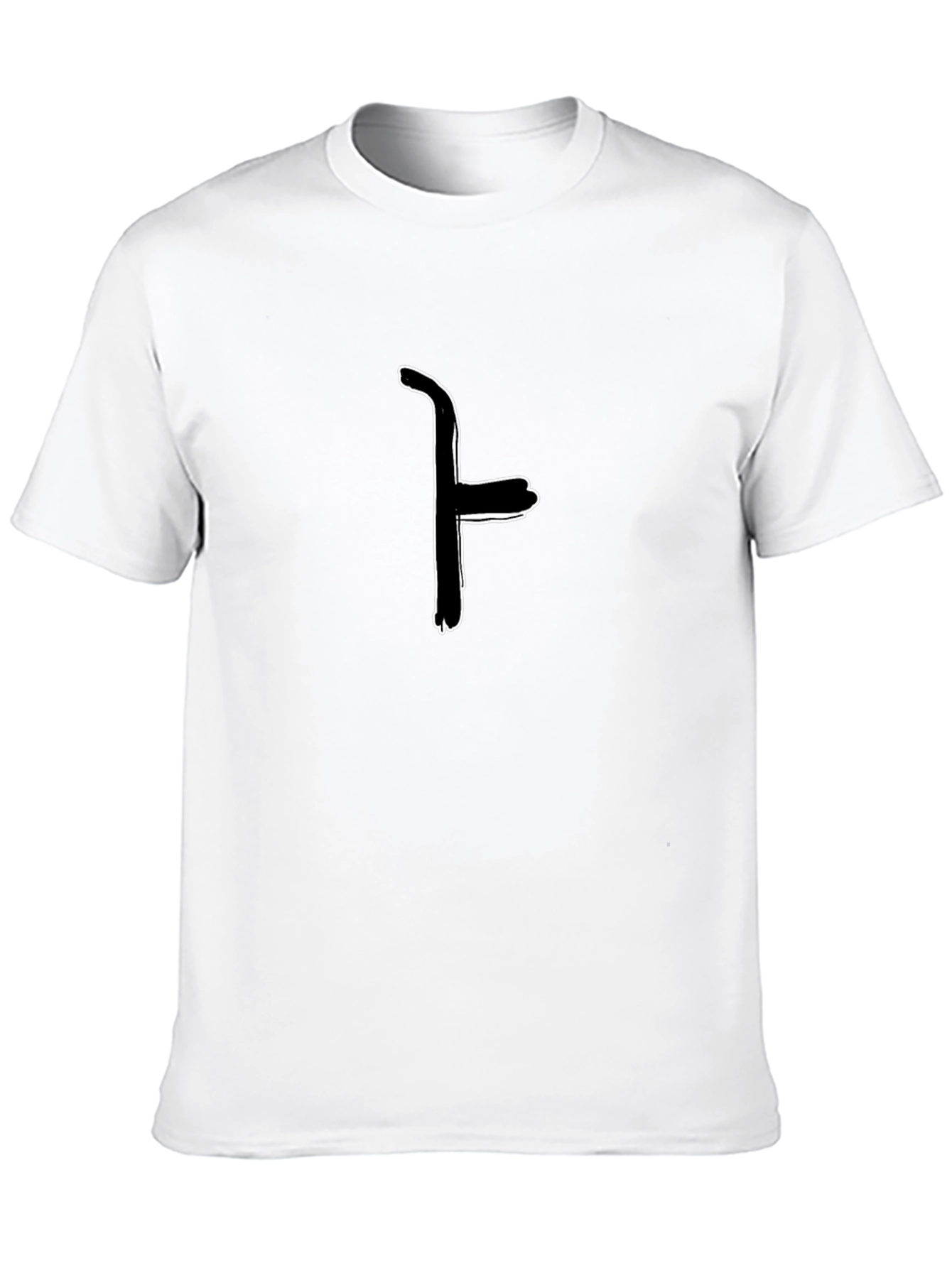 Black T-Shirt with Abstract Brushstroke Design