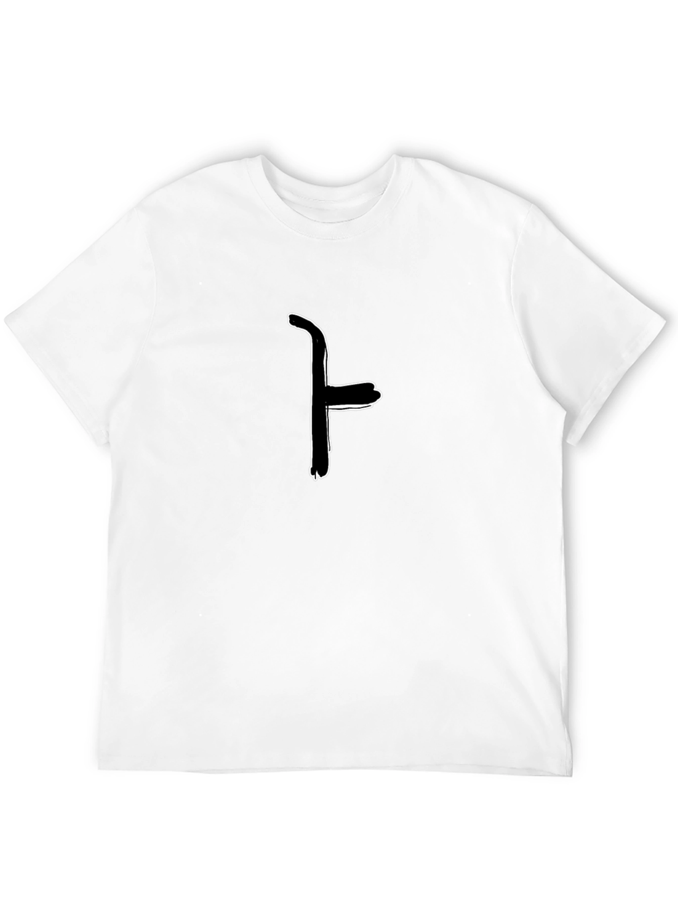 Black T-Shirt with Abstract Brushstroke Design