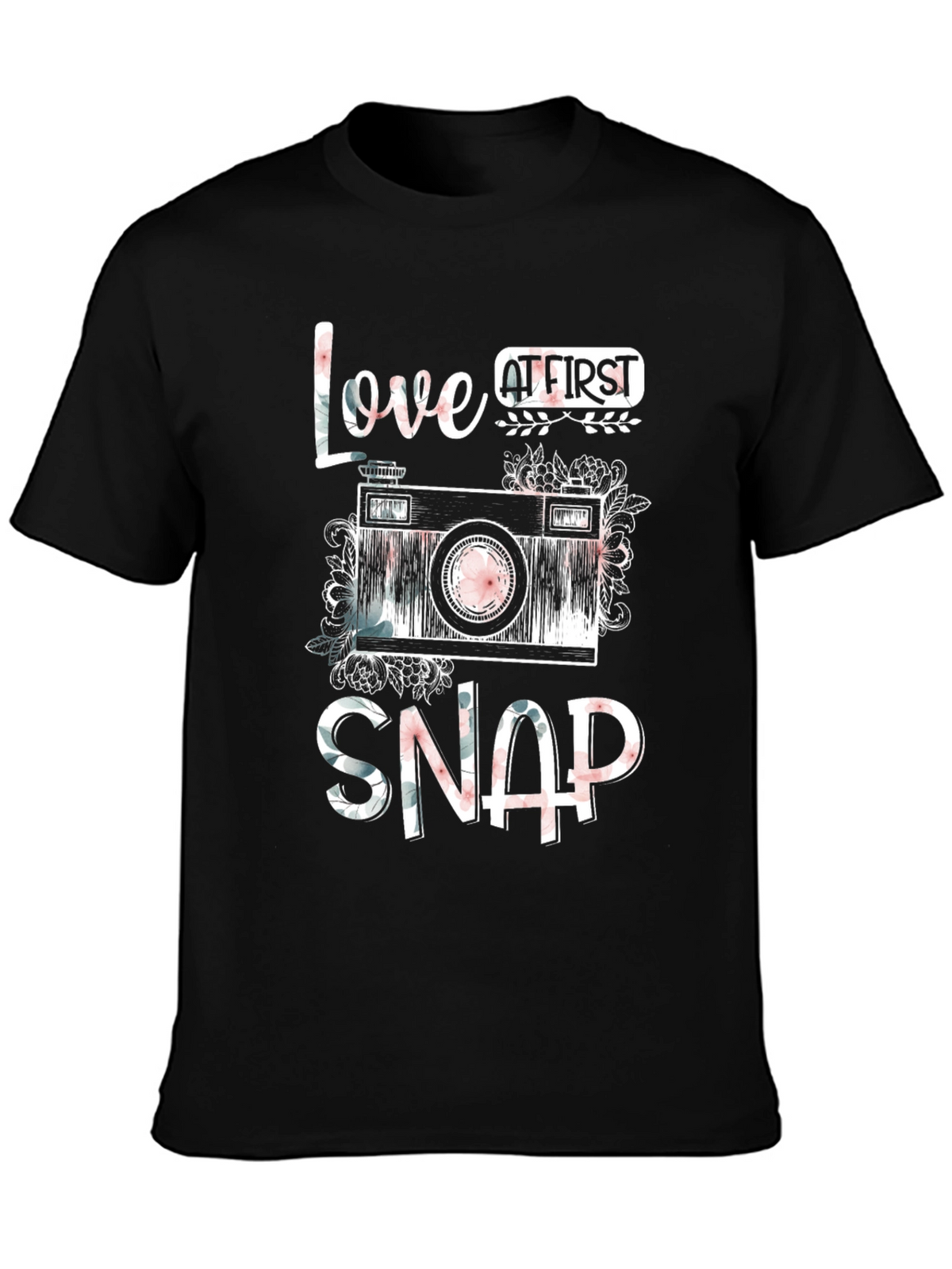 Love At First Snap Floral Camera T-Shirt