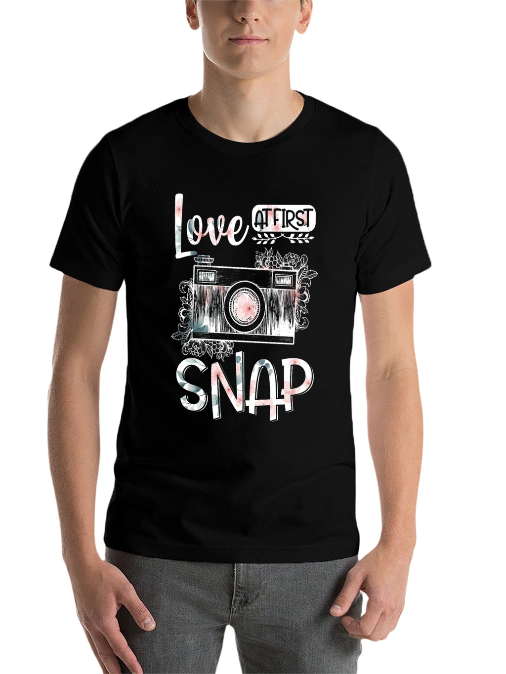 Love At First Snap Floral Camera T-Shirt