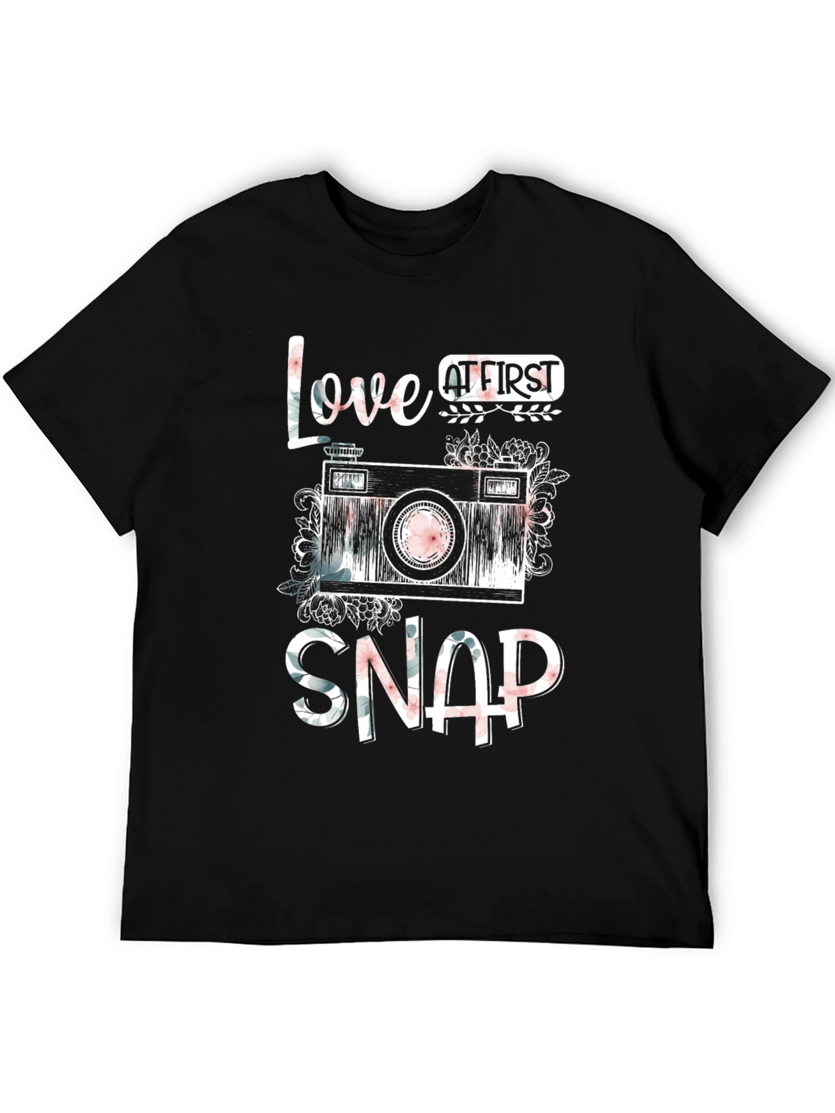 Love At First Snap Floral Camera T-Shirt