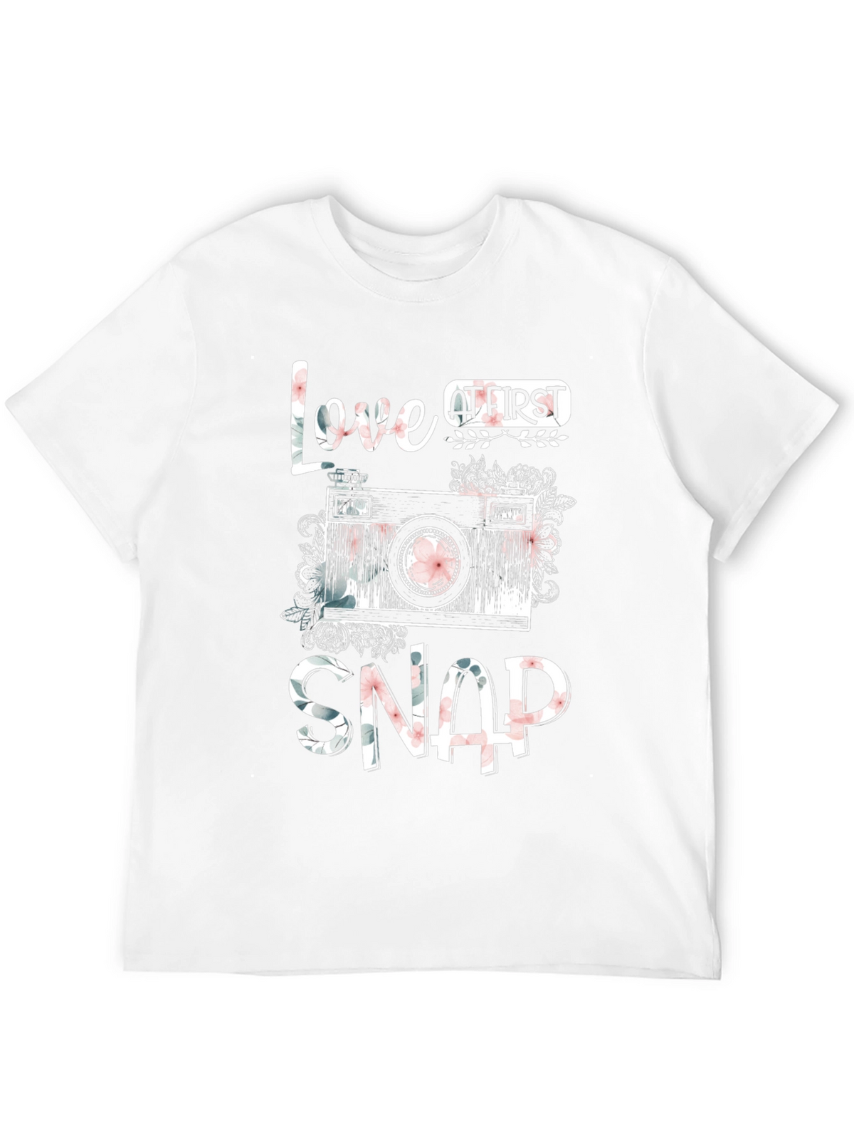 Love At First Snap Floral Camera T-Shirt