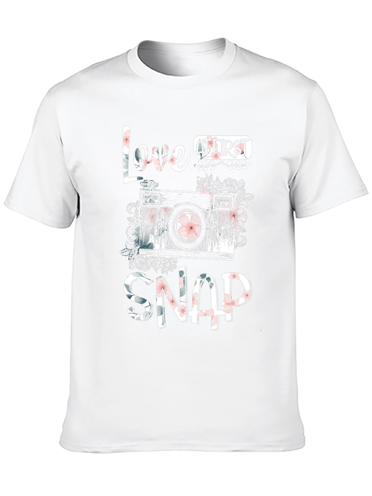 Love At First Snap Floral Camera T-Shirt