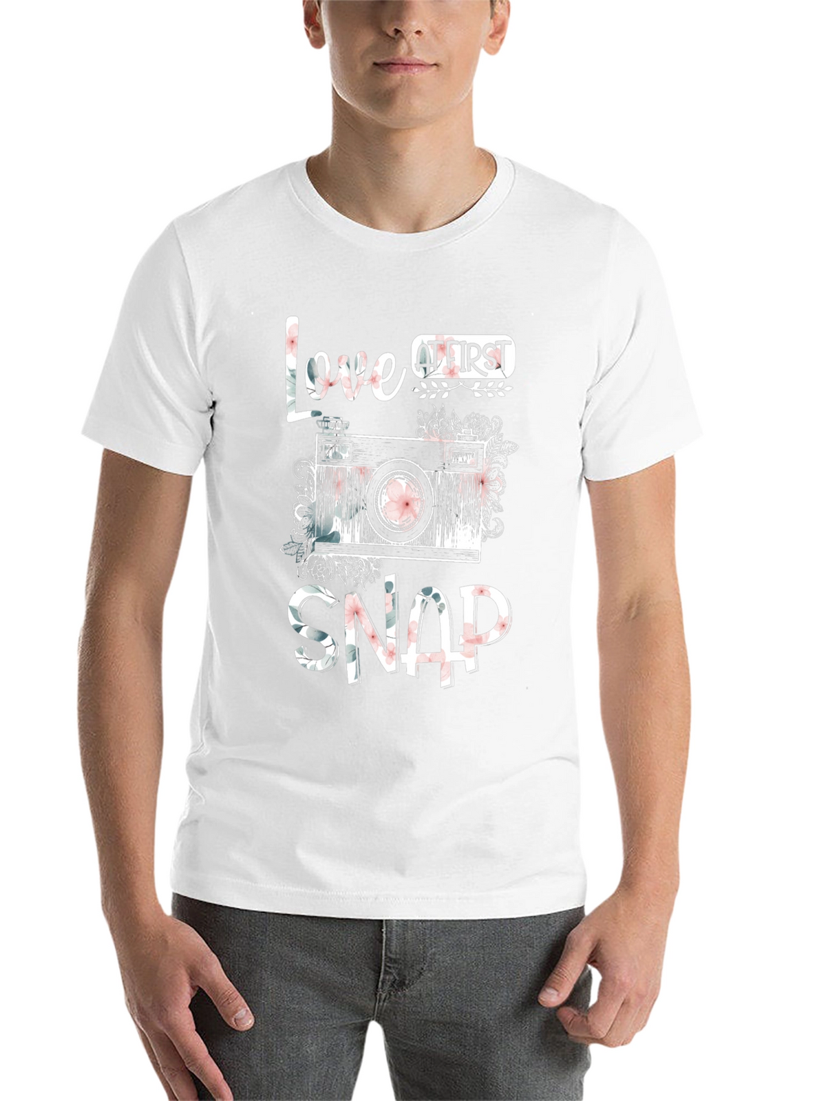 Love At First Snap Floral Camera T-Shirt