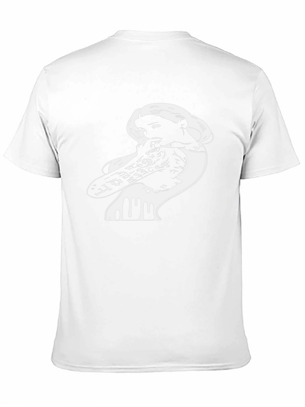 Skateboarding Girl Graphic Tee - Black Cotton T-Shirt