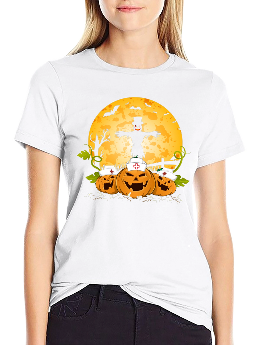 Halloween Nurse Pumpkins T-Shirt