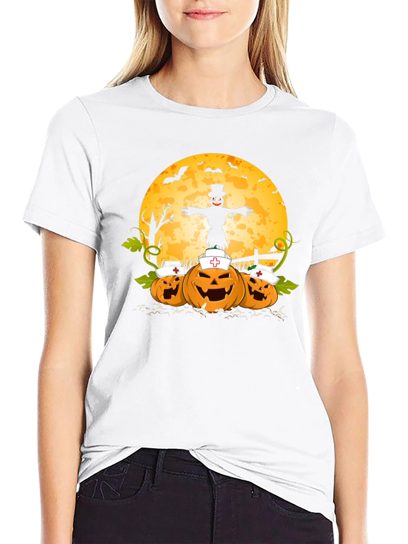 Halloween Nurse Pumpkins T-Shirt