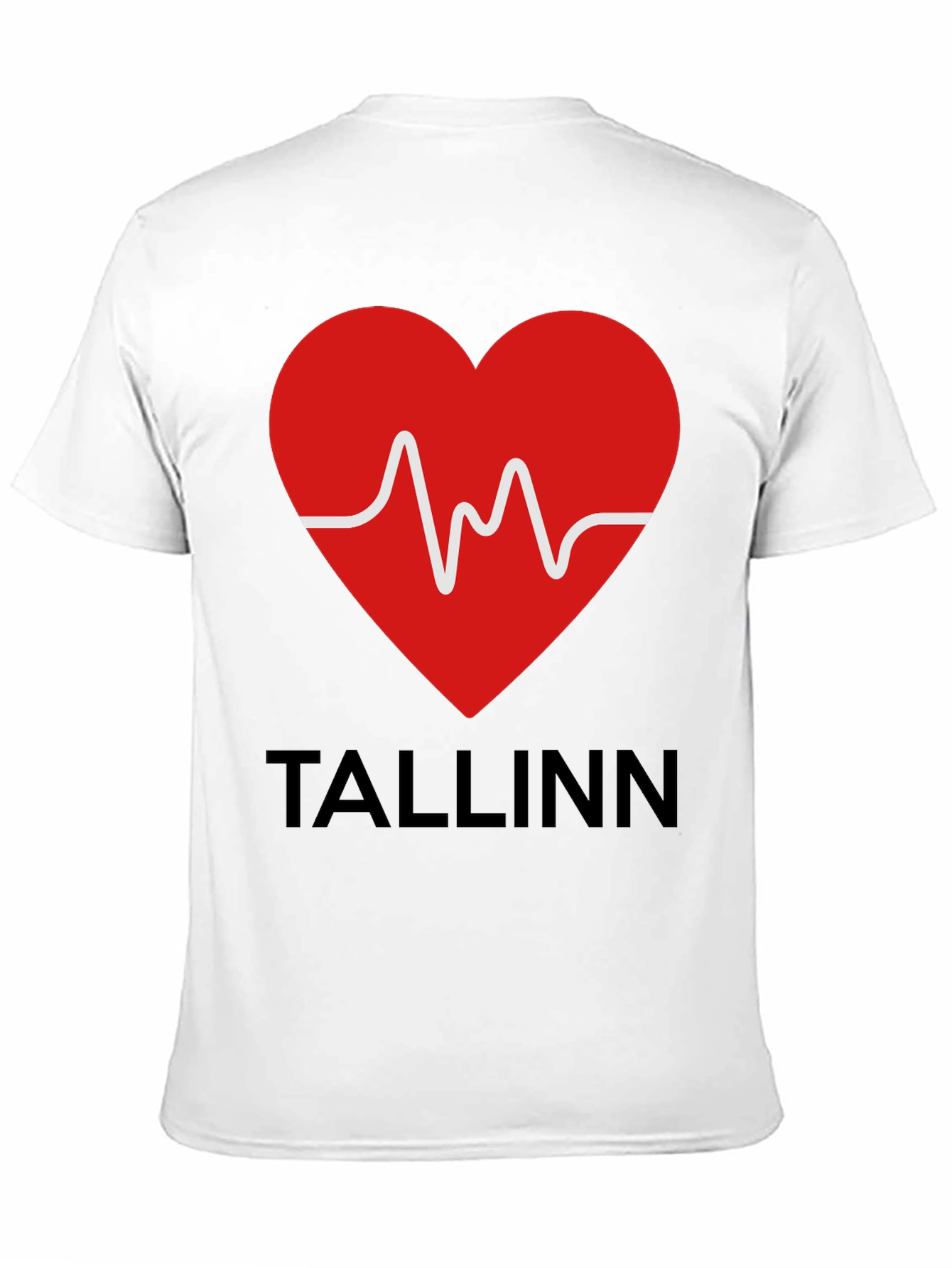 Tallinn Heartbeat Graphic T-Shirt - Black