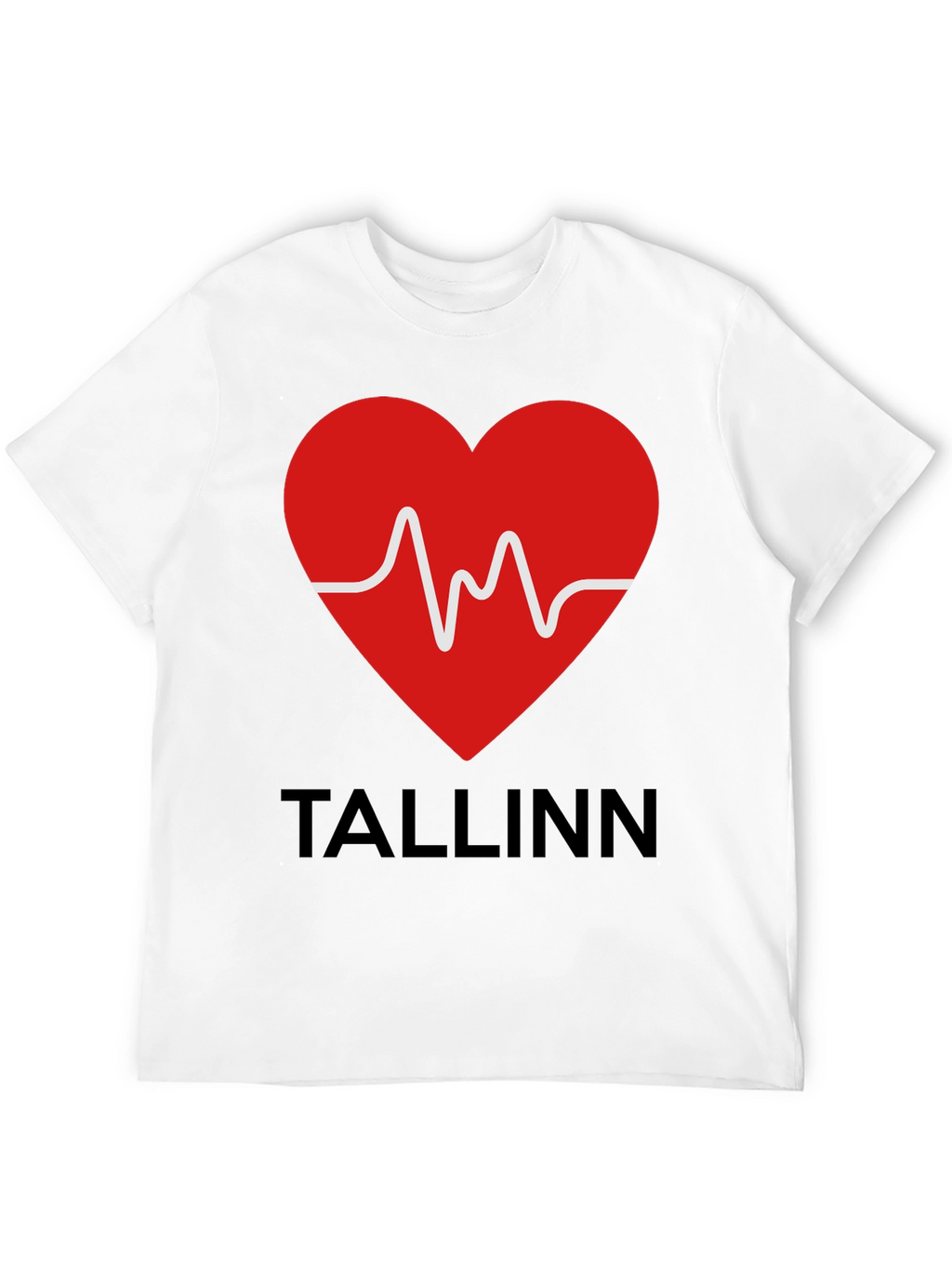 Tallinn Heartbeat Graphic T-Shirt - Black