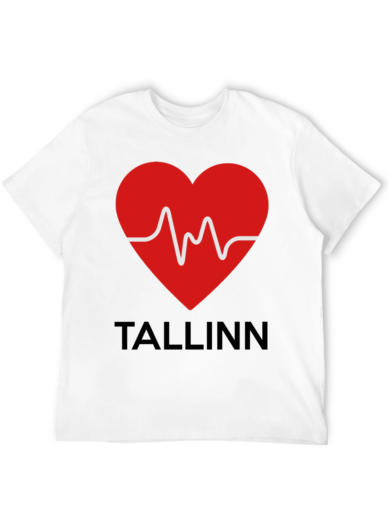 Tallinn Heartbeat Graphic T-Shirt - Black