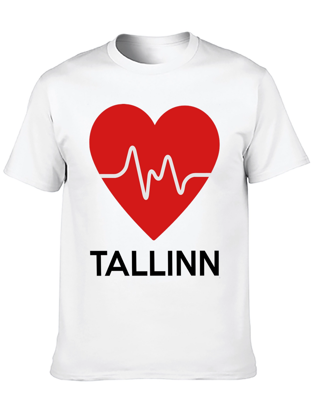 Tallinn Heartbeat Graphic T-Shirt - Black