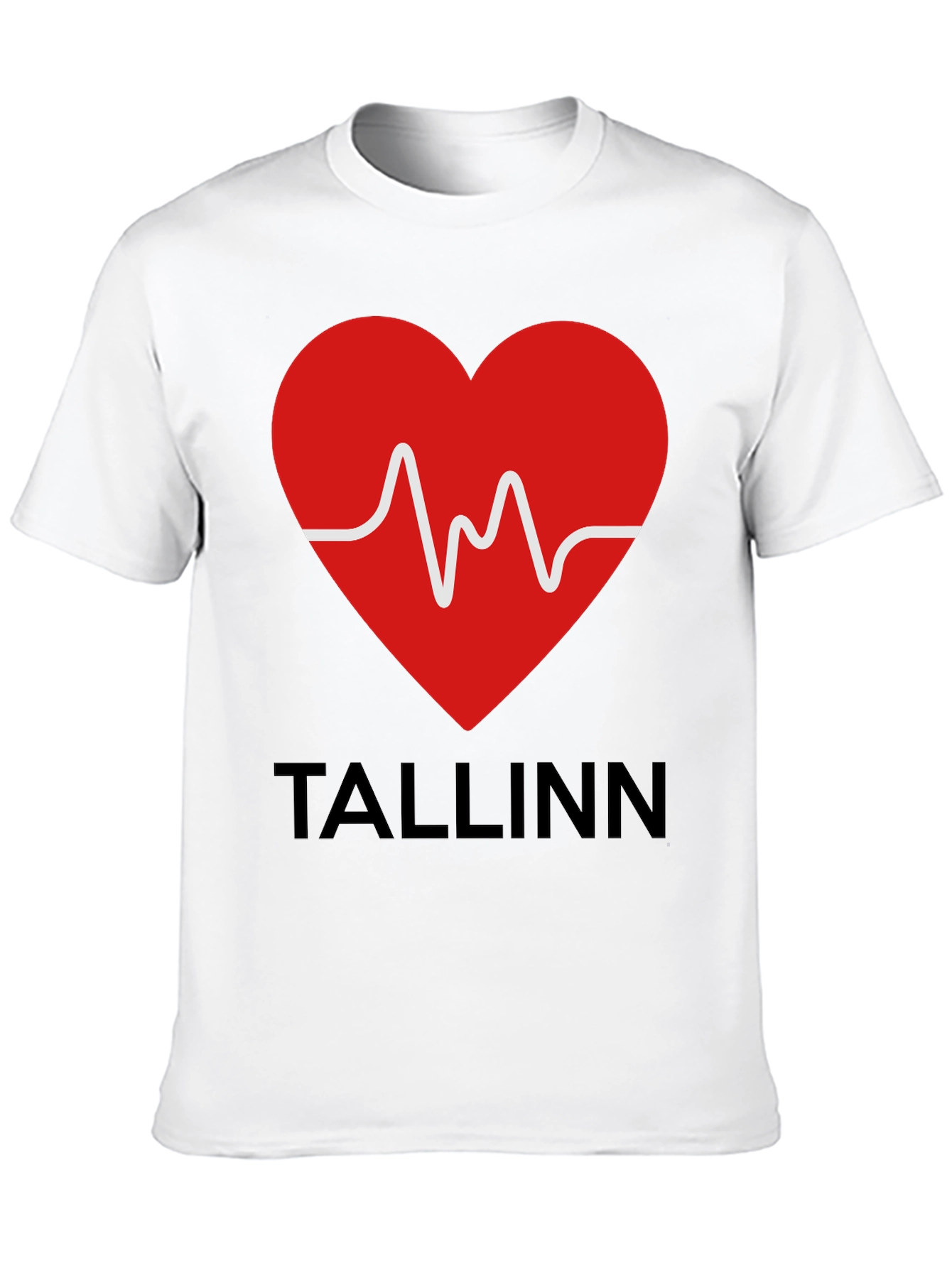 Tallinn Heartbeat Graphic T-Shirt - Black