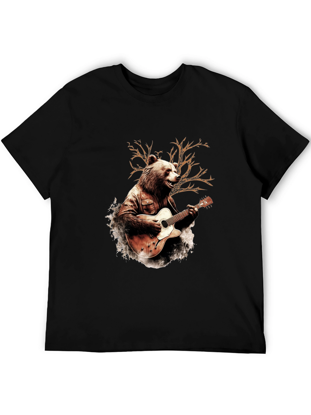 Bear Guitarist Graphic T-Shirt